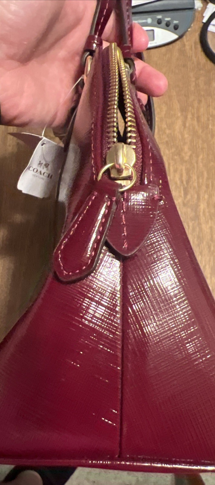COACH F25671 PEYTON LEATHER CORA DOMED BEAUTIFUL SATCHEL PURSE BAG Sherry NWT image 3