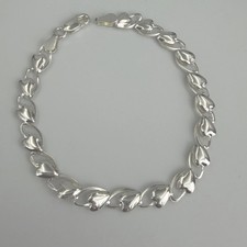 Gorgeous Sterling silver bracelet heart shape 925 lightweight silver 7 inch