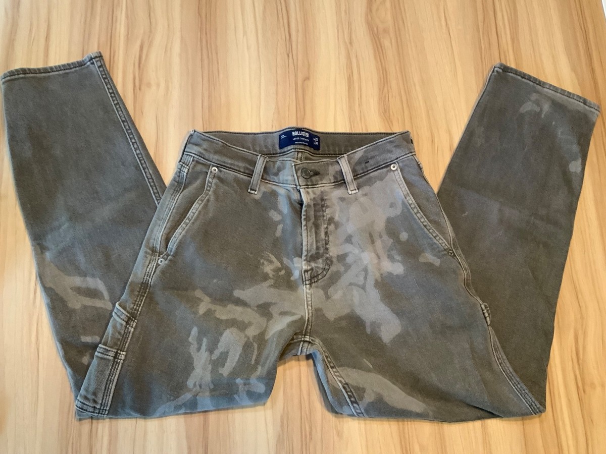 Mens Hollister Loose Carpenter Jeans Gray Distressed 28 x 30 Pants