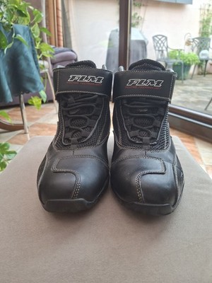 FLM Herren Motorradschuhe Gr. 43 Schwarz Leder Halbschuhe Biker