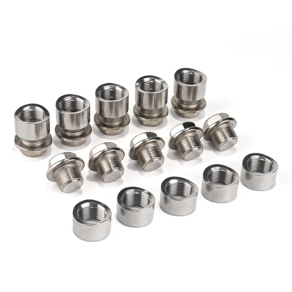 10 Set O2 OXYGEN SENSOR M18 X 1.5 BUNG & PLUG WIDEBAND WELD ON / IN NUT CAP KIT - Image 2 of 4