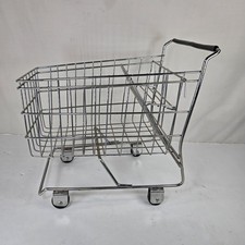 Small Metal Shopping Cart Realistic for Home Decor or 18" Dolls 12"x11"x8"