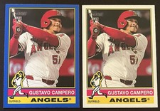 2025 TOPPS HERITAGE GUSTAVO CAMPERO BLUE BORDER RC BASE #339 LOS ANGELES ANGELS
