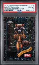 2025 Topps Chrome Marvel Rocket Raccoon #120 Spider Web Refractor /399 PSA 10