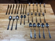 Cambridge Stainless China Flatware: Forks,Spoons,Knifes,Serving Set - 28 pieces 