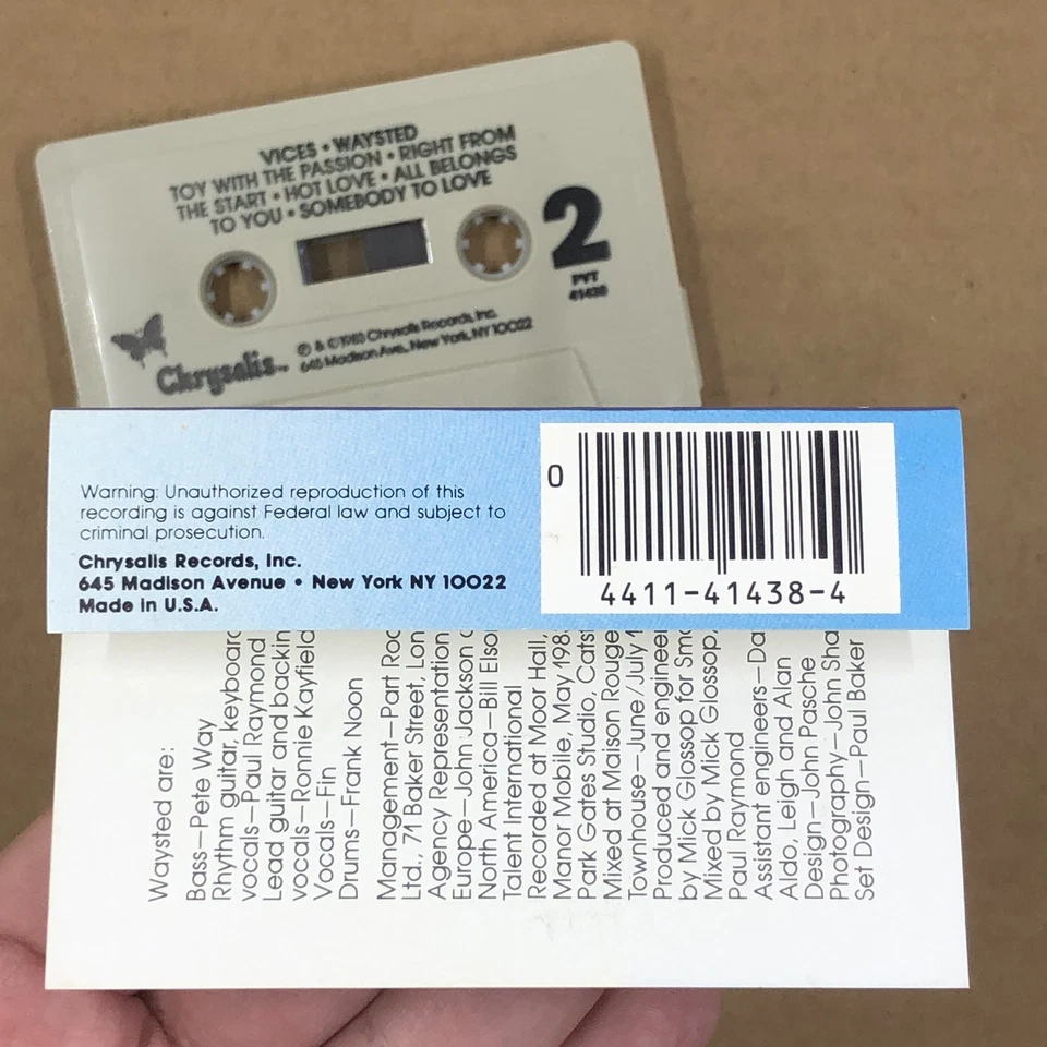 WAYSTED Cassette Tape 80s Metal VICES SOMEBODY TO LOVE WOMAN IN CHAINS PETE WAY Foto 4 de 4