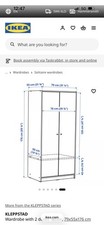 IKEA Kleppstad White Two Door Wardrobe 79x176cm Used