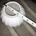 LIGHT SHADE Satin White GLOBE Glass Round Ribbed Fluted - FITTER 3 7/8" — photo 3