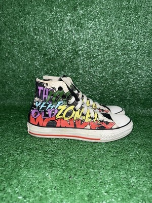 RARE SIZE 2 Converse AOP Graffiti Street Art OG Y2K Multicolor Vintage Sneakers