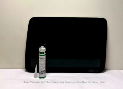 Fit Jeep Wrangler 2007 to 2010 4 Door Passenger Side Quarter Glass Window +Glue