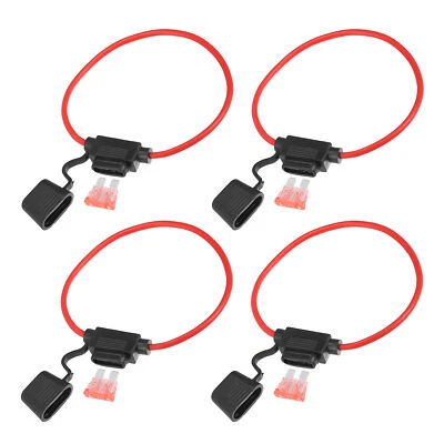 Ensemble de 4 porte-fusibles en ligne ATC 12V 12AWG avec fusible standard de 40A - Photo 1/4