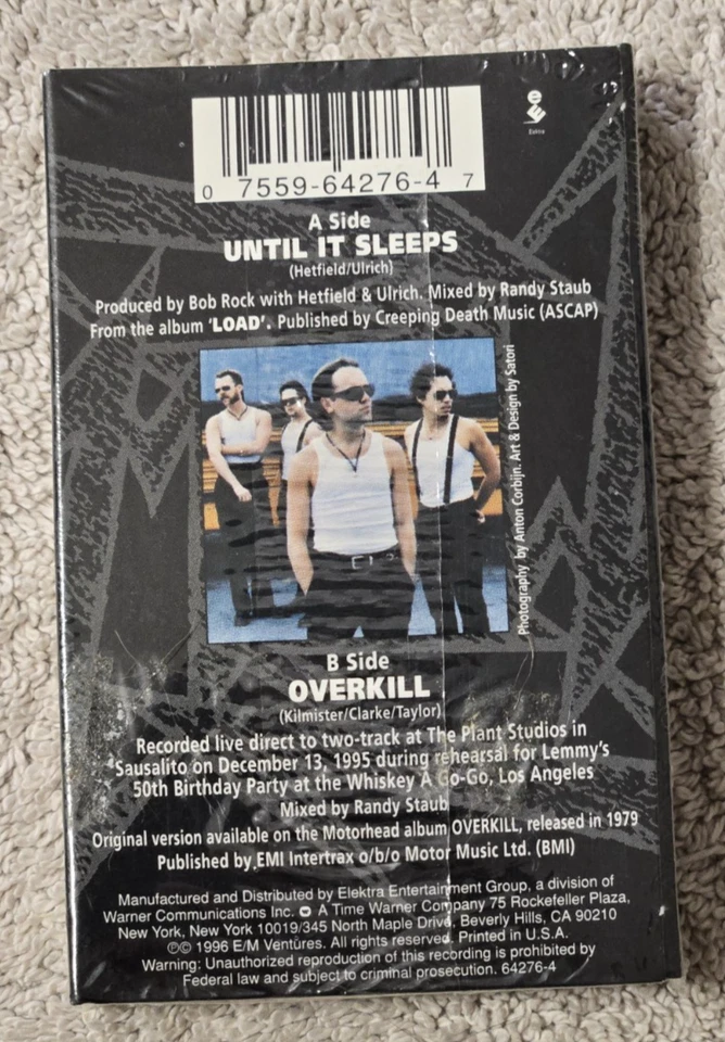NEW ~ METALLICA - UNTIL IT SLEEPS / OVERKILL - CASSETTE / TAPE SINGLE - 1996 - Image 2 of 4