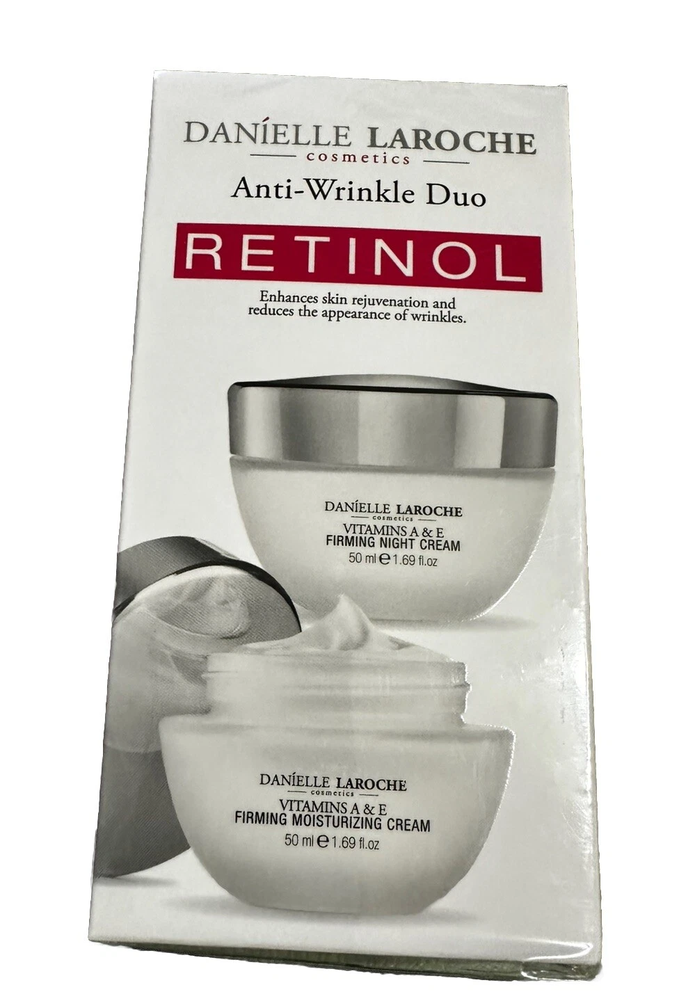 New Cream, 1.69 oz each Danielle Laroche Retinol Anti-Wrinkle Duo Day Night