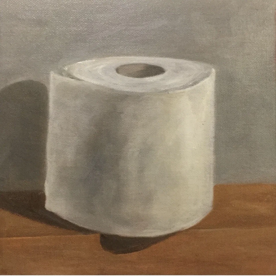 2 pinturas de papel higiénico - pinturas al óleo originales Foto 2 de 2