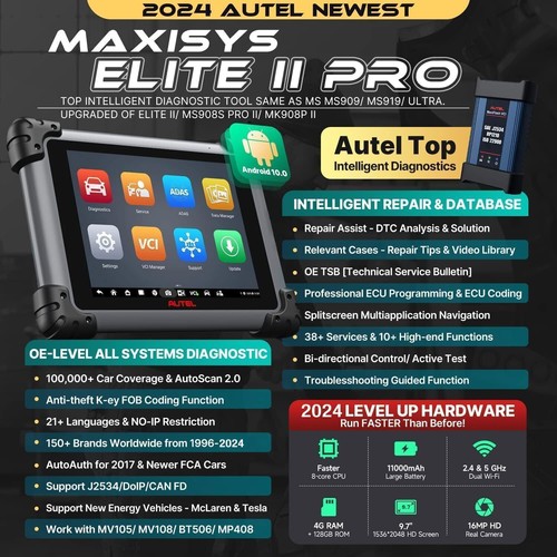 Autel MaxiSys Elite II Pro con 2 Años Actualización Gratuita (Valor €2500) 2025 - Imagen 2 de 15