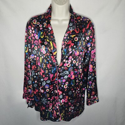 Women Victorias Secret Super Model Crown Special Edition Satin Pajama Top Size M