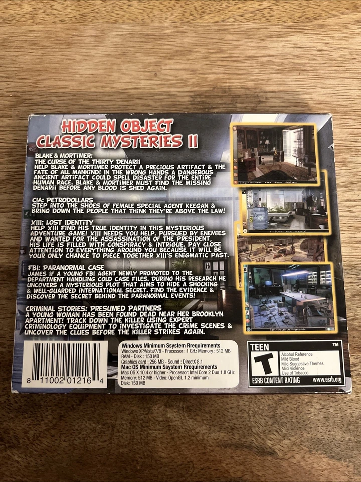 Classic Mysteries ll Hidden Object 5pk Video Game Pc Cd-ROM T-Teen Factory Seaed - Image 2 of 3