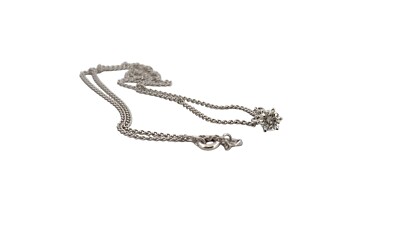 Collier En Or Blanc 18 Carats Avec Diamant Solitaire 0,70 Carat - Chaîne Maille Forçat - Occasion Comme Neuf