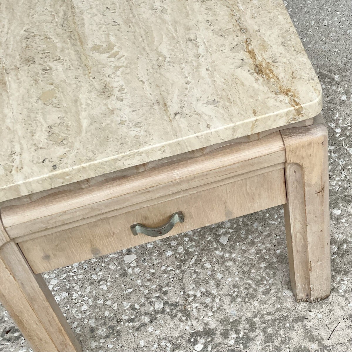 Vintage Thomasville Travertine And Bleached Oak Side Table | eBay