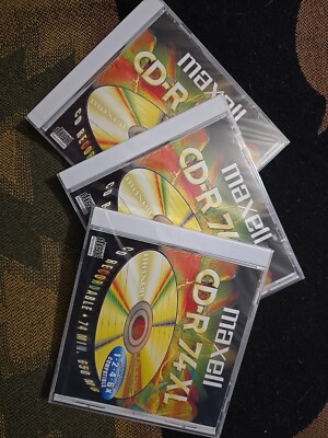 MAXELL CD-R 74 XL 74 Minutes Recordable 6x Speed Set Of 3
