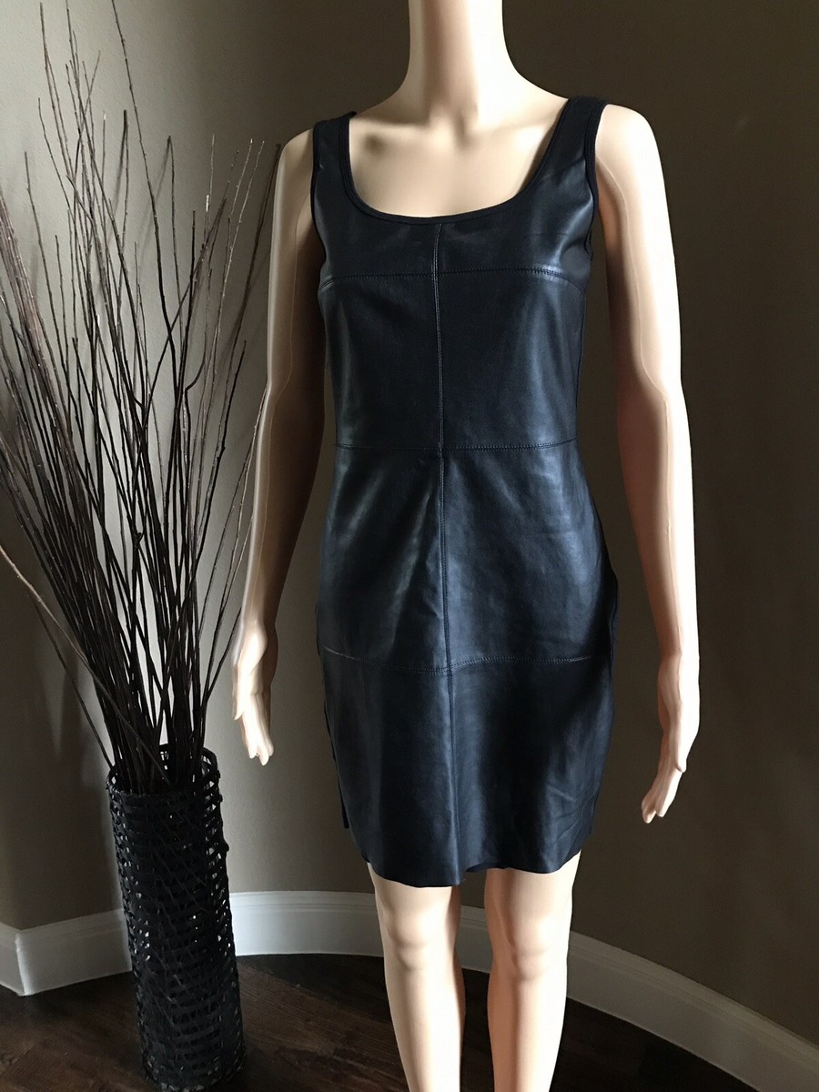 bailey 44 black leather dress BAILEY 44 Black Faux Leather Sleeveless Dress Black Small S