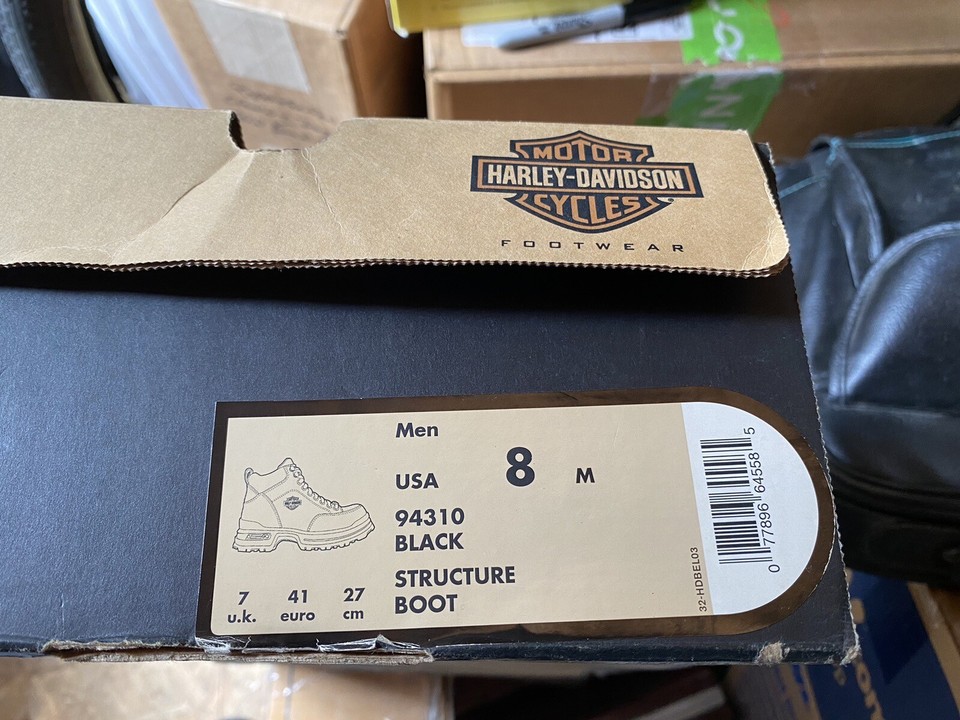 Harley Davidson Black Boots Mens Size 8 94310 Motorcycle (READ