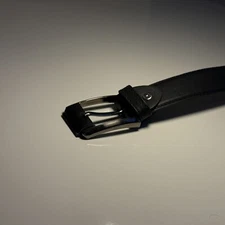 Men's Vintage Walkvamp Belt, Size 38/96, Black Leather with Silver Buckle.