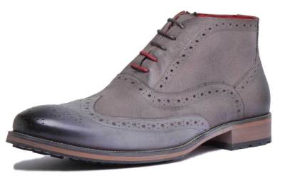 Justin Reece Bruno Mens Smart Casual Brogue Ankle Boots In Grey Size UK  -12