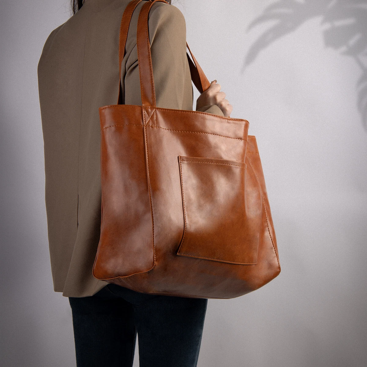 Brown Leather Tote Bag Large Tote Bag Shoulder Bag Large 