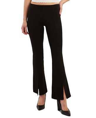 BCX Women's Juniors' Pull-On Ponte Slit-Hem Pants Black M B4HP