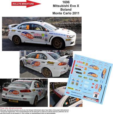 DECALS 1/32 REF 1696 MITSUBISHI LANCE BOLAND RALLYE MONTE CARLO 2011 RALLY