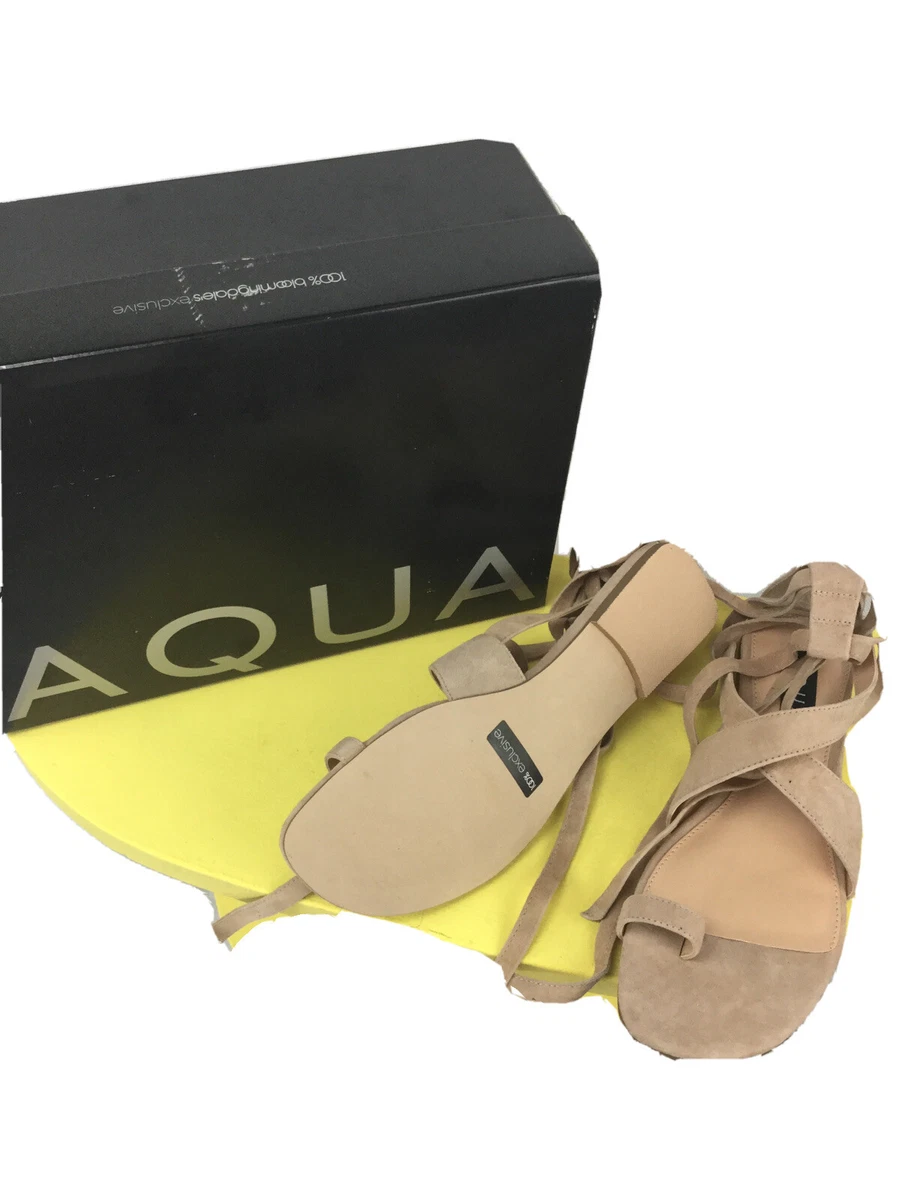 Bloomingdales Exclusive Aqua Bay Womens Shoes Natural Suede Size 7.5