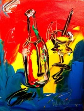 WINE DRINKS  IMPRESSIONIST RED ORIGINAL OIL  PAINTING  UOTE4