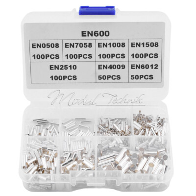 600Pcs Tin-coated Copper Uninsulated Crimp Terminal 0.5-6mm²Wire Cable Connector