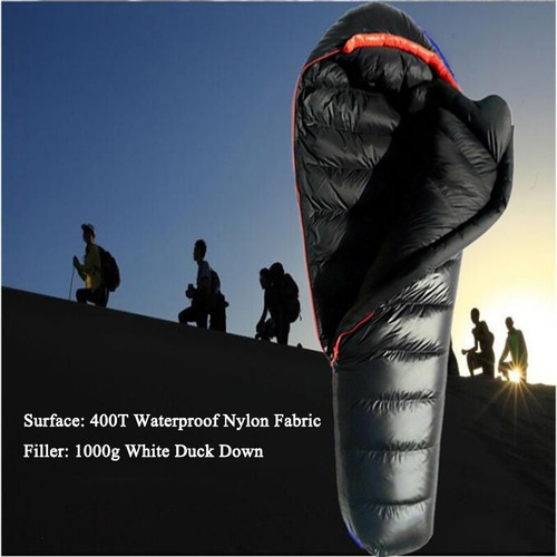 Mummy Sleeping Bag 1000g White Duck Down for Adult Backpacking Camping Hiking - Picture 2 of 14