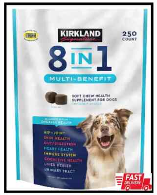 Kirkland Signature 8-In-1 Multi-Benefit Soft Chews For Dogs, 250-count Chicken F