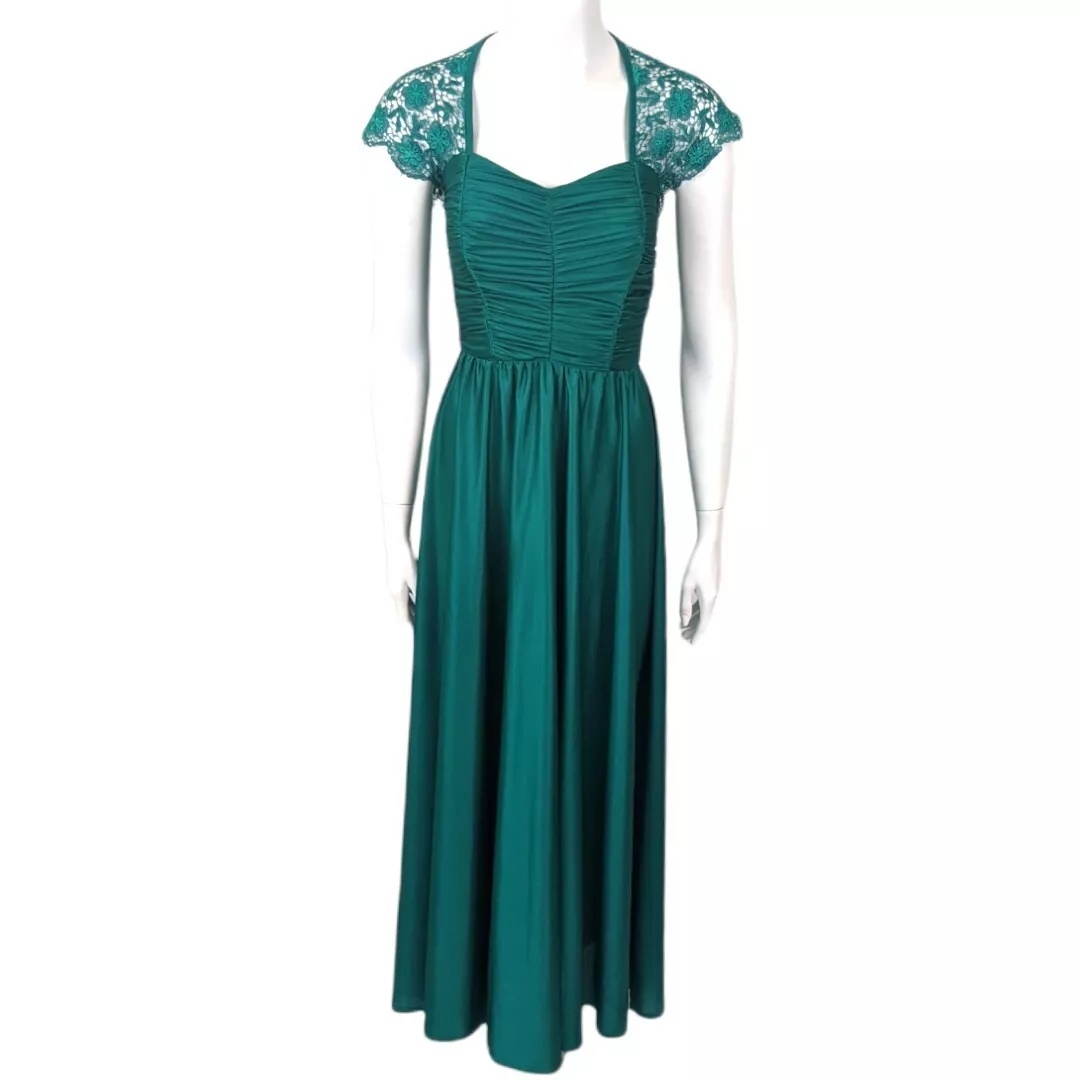 Green 80s deals prom dress
