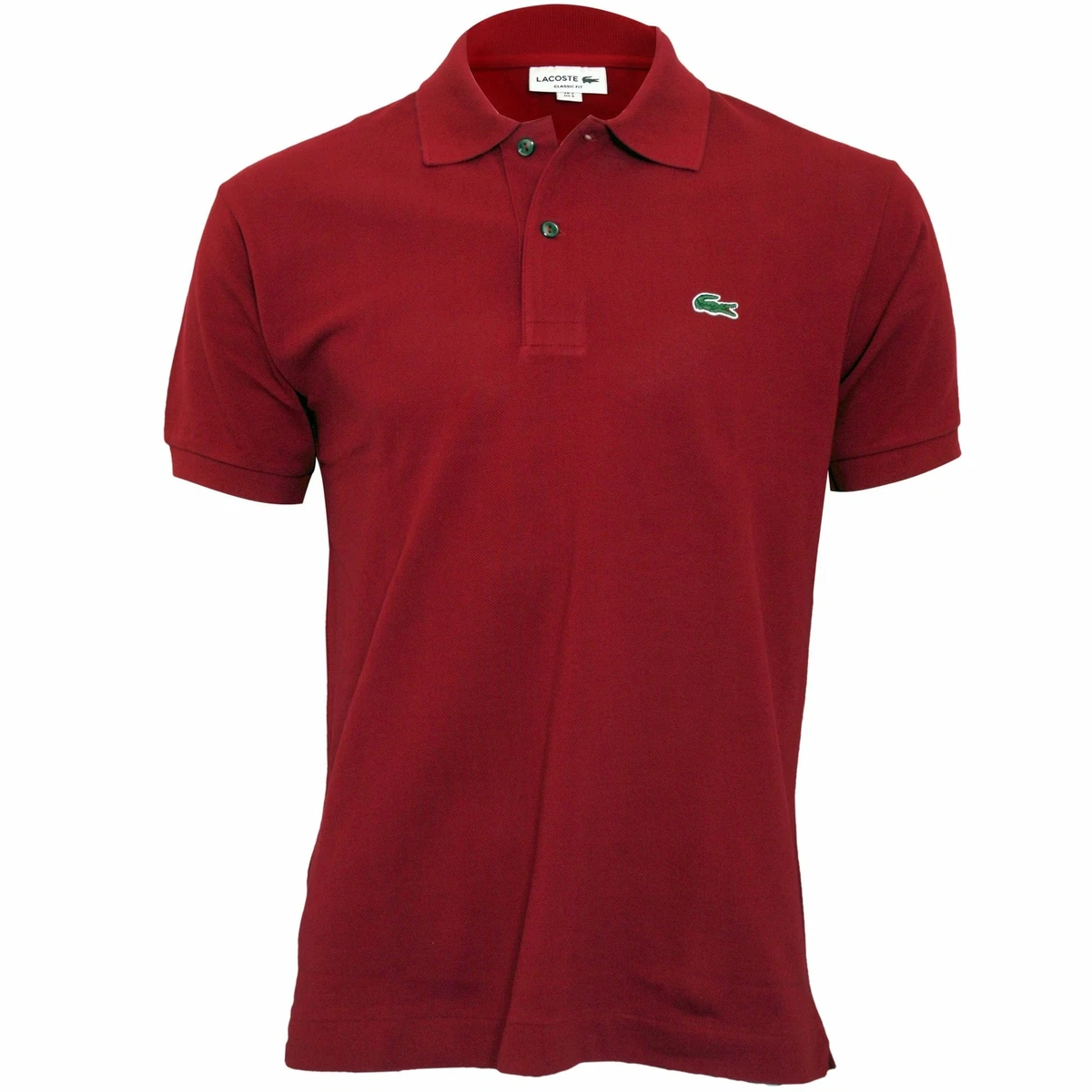 Lacoste Classic Pique Men&#039;s Polo Shirt, Bordeaux Red | eBay