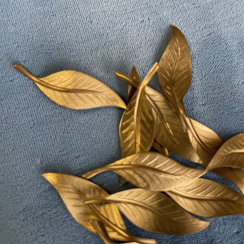 New Old Stock Quality Matt Brass Leaf Jewelry Making Parts Vintage 33
