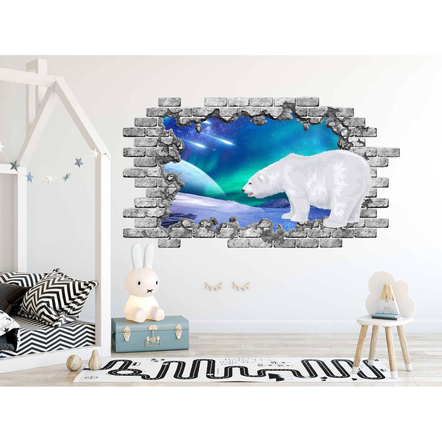 Polar Bear Hole in the Decals Aurora Borealis Mural