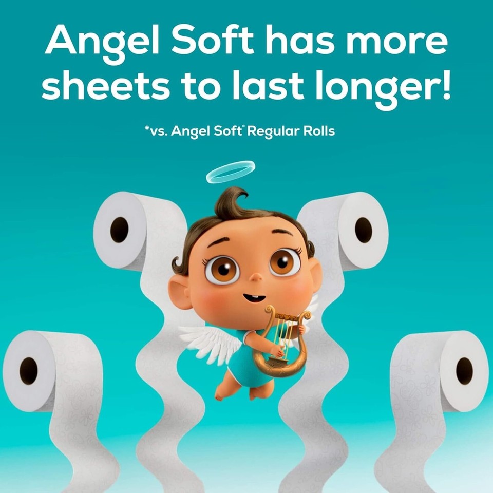 Angel Soft Toilet Paper 16 Mega Rolls = 64 Regular Rolls, Soft and