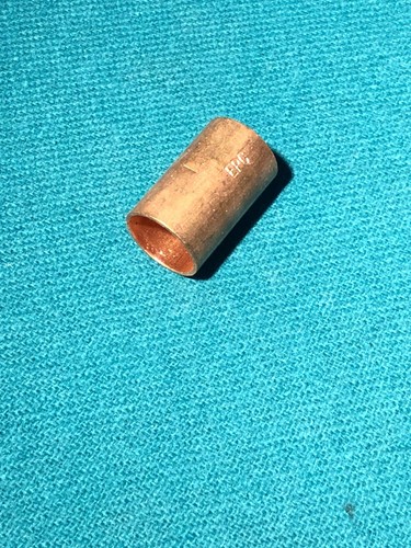 Copper pipe coupling, 1/2" sweat solder both ends