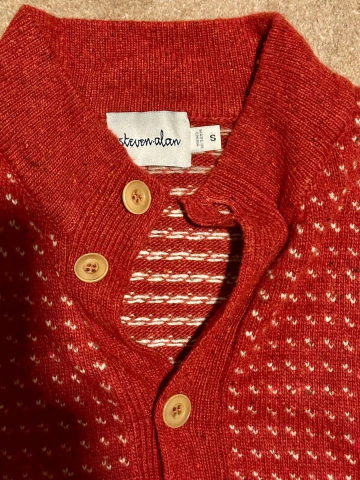 Steven Alan wool KNIT CARDIGAN-BOLD cardigan red - Image 2 of 3