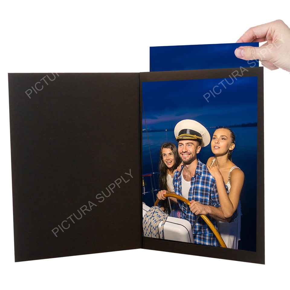 5x7 Textured Black Cardboard Photo Folders Pack of 25 eBay