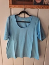 Chico's Cotton Button Short Sleeve Tee Chico's 3 L/XL NWT