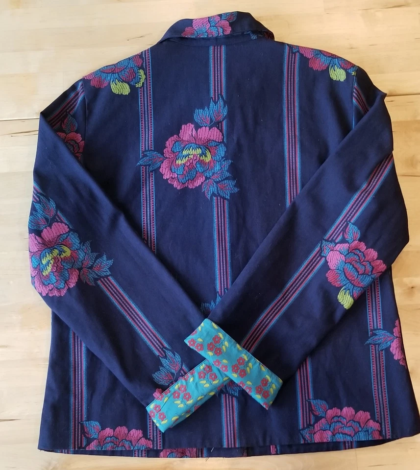 Hearts Of Palm Womens 12 Decorative Embroidered Denim Button long sleeve Jacket  - Image 2 of 4