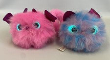 Pomsies Cat  Bat Plush Lot With Brushes Working 2018 Skyrocket Pink Tiedye