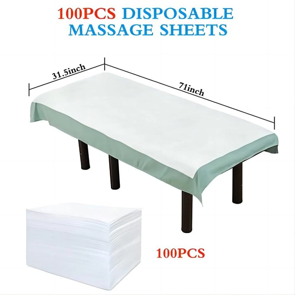 100 piezas sábanas desechables de tela no tejida de 31,5" x 71" Foto 3 de 4