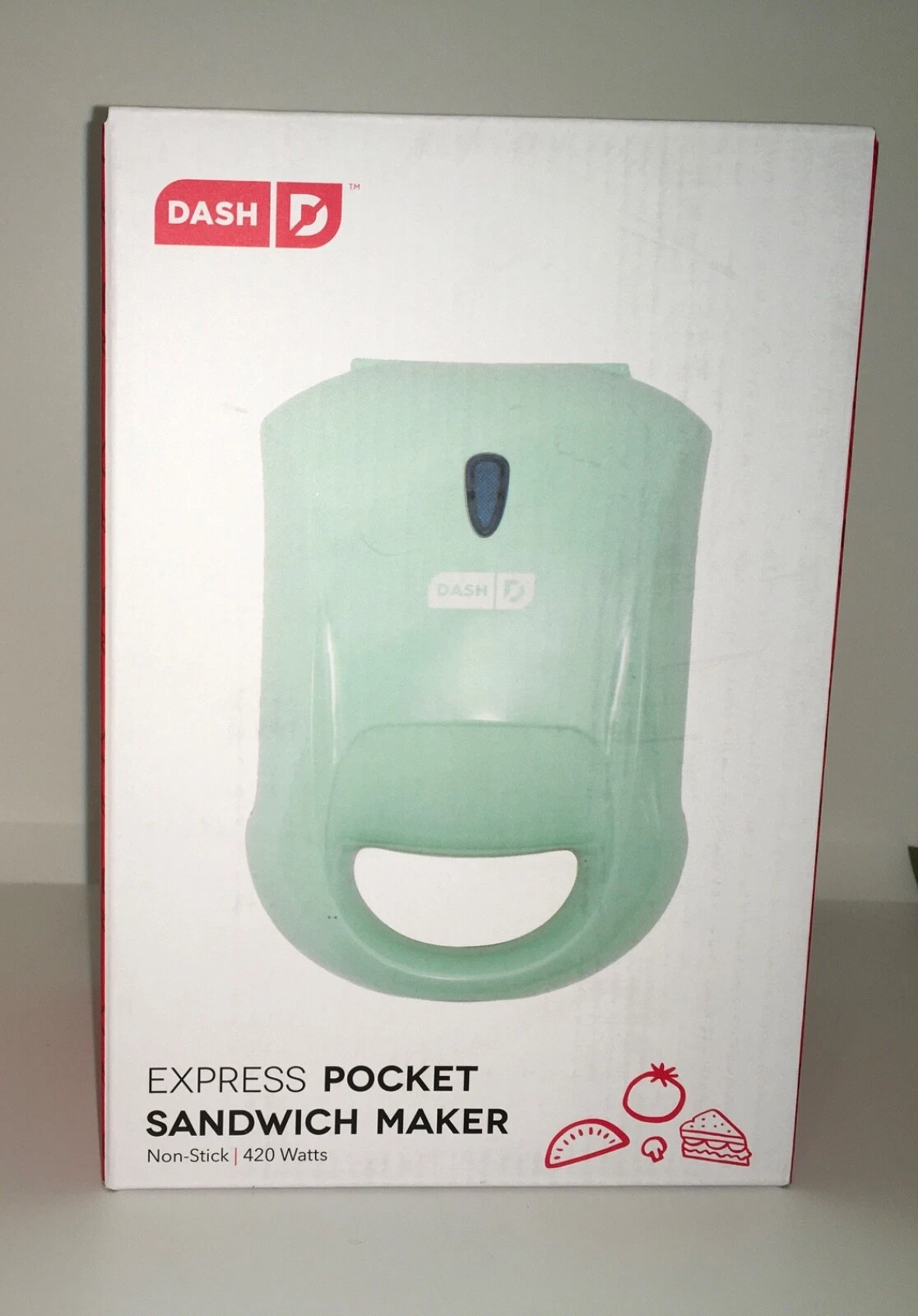 Dash Mini EXPRESS POCKET SANDWICH MAKER Nonstick NEW IN BOX SEALED
