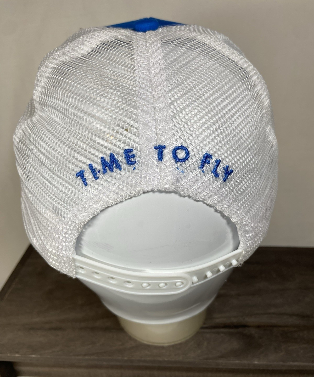 Mens Hoka One One Time To Fly Trucker Hat Cap Snapback Mesh Blue White Pre-Owned thumbnail 6